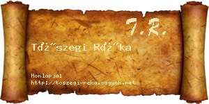 Tószegi Réka névjegykártya